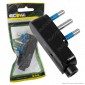 Ecova Spina Singola Angolare 16A 2P+T Salvaspazio Con Uscita Cavo A 90° Colore Nero - Mod. 30010