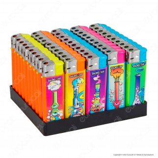 SmokeTrip Color Accendini Elettronici Fantasia Bong - Box da 50