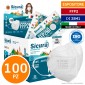 Sicura Protection Espositore con 100 Mascherine Sigillate Singolarmente con Protezione Certificato FFP2 NR in TNT